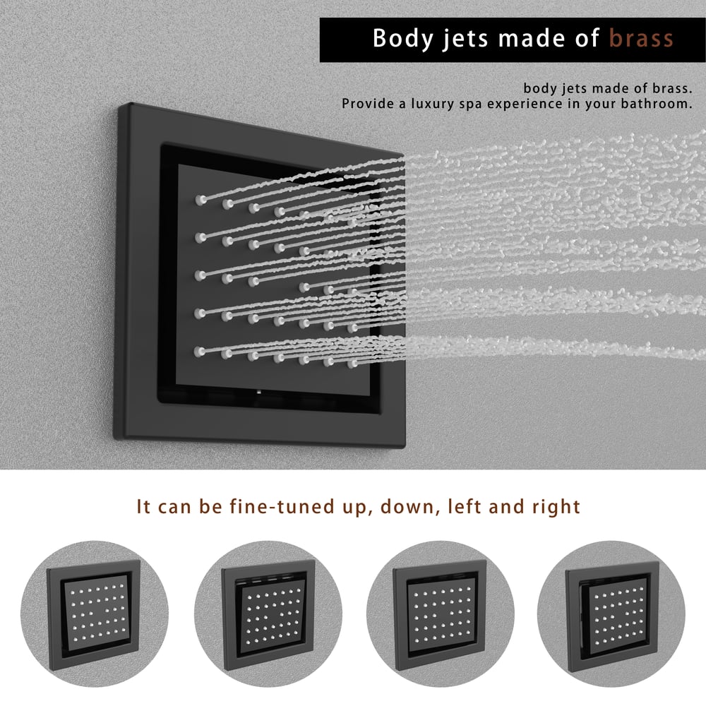 35" Wall-Mounted Intelligent Bluetooth Shower System with Multi-nozzle