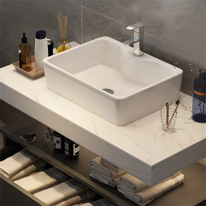 Modena 39.3" Floating Single Bathroom Vanity with Sink, Sintered Stone Top