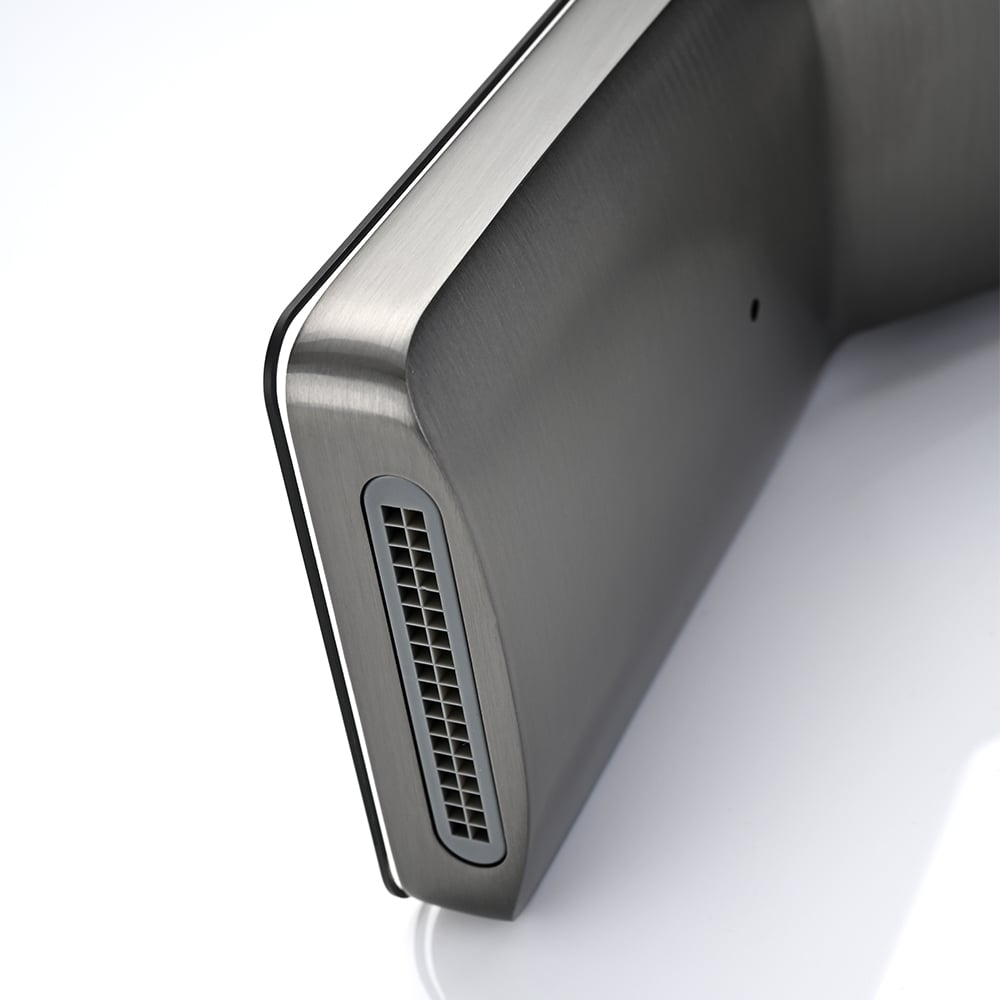 Led Digital Temperature Display Bathroom Rotating Faucet in Dark Gray