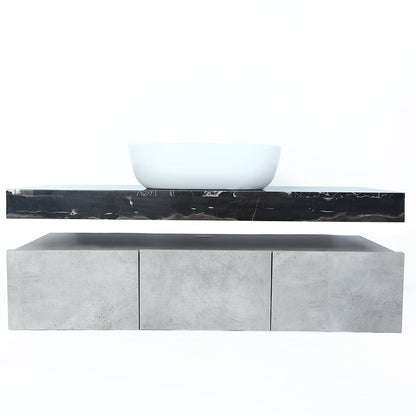 48" Modern Floating Bathroom Vanity Set with Single Vessel Sink Wall Mounted