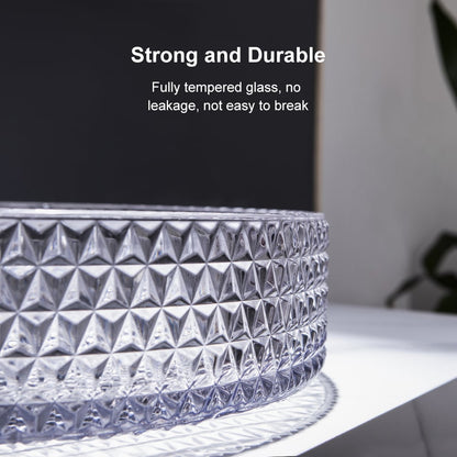Vessel Transparent Diamond Shaped Crystal Glass Bathroom Wash Sink