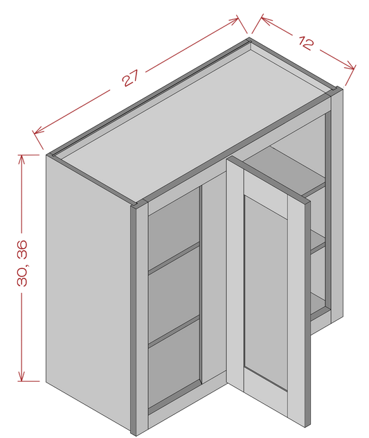 Blind Corner Wall Cabinets - Shaker White
