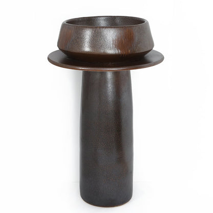 Vintage Retro Kaolin Clay Pedestal Sink Freestanding Bathroom Sink