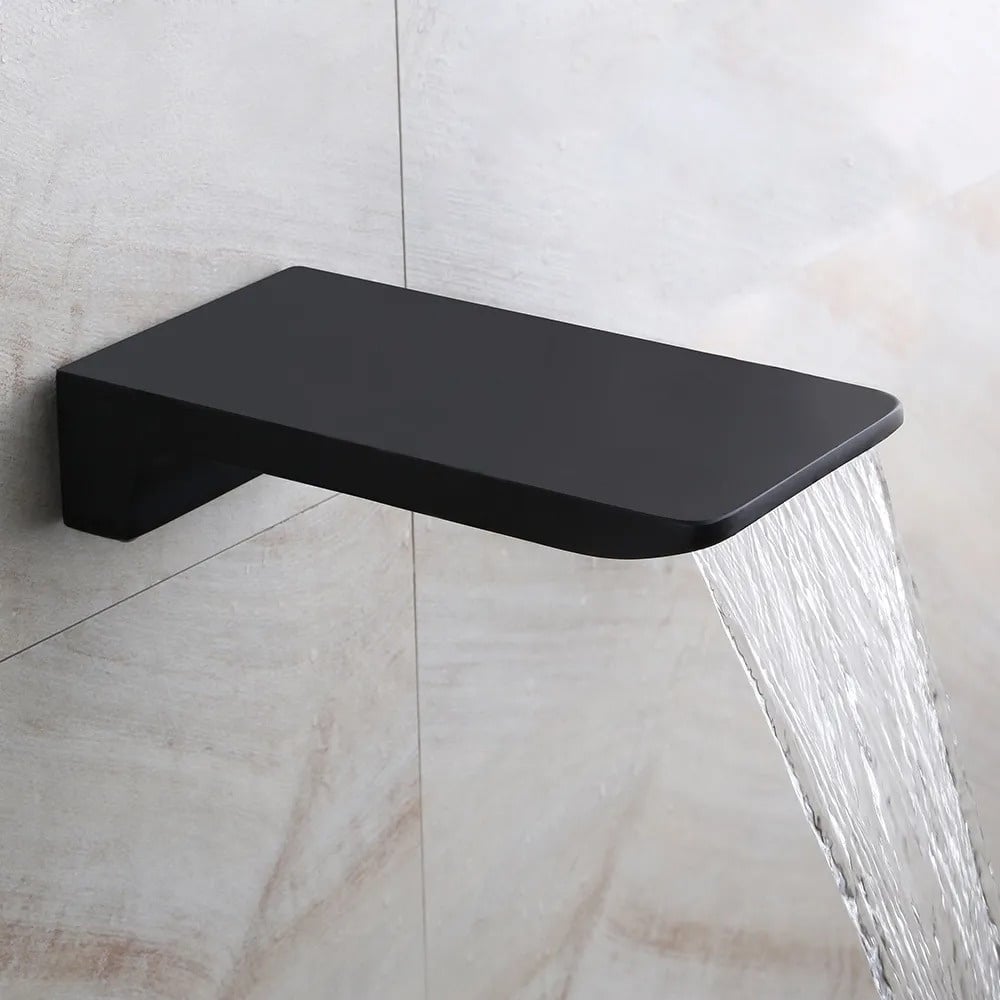 Wall Mount 10" Rainshower Hand Shower & Tub Spout Shower System in Matte Black