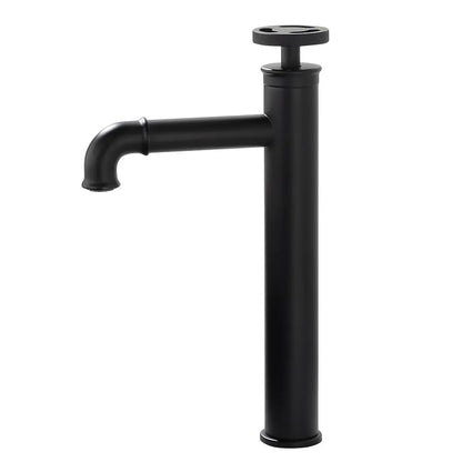 Ruth Industrial Matte Black Single Hole Bathroom Vessel Sink Faucet Single Handle Brass