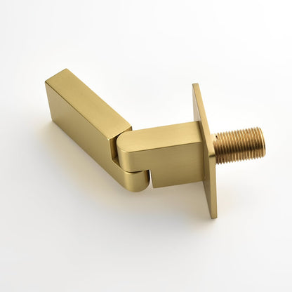 Brushed Gold Waterfall Bathroom Sink Faucet with Swirling Spout Wall-Mounted Solid Brass