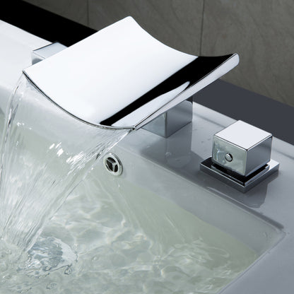 Grop Contemporary Waterfall Bathroom Faucet Chrome