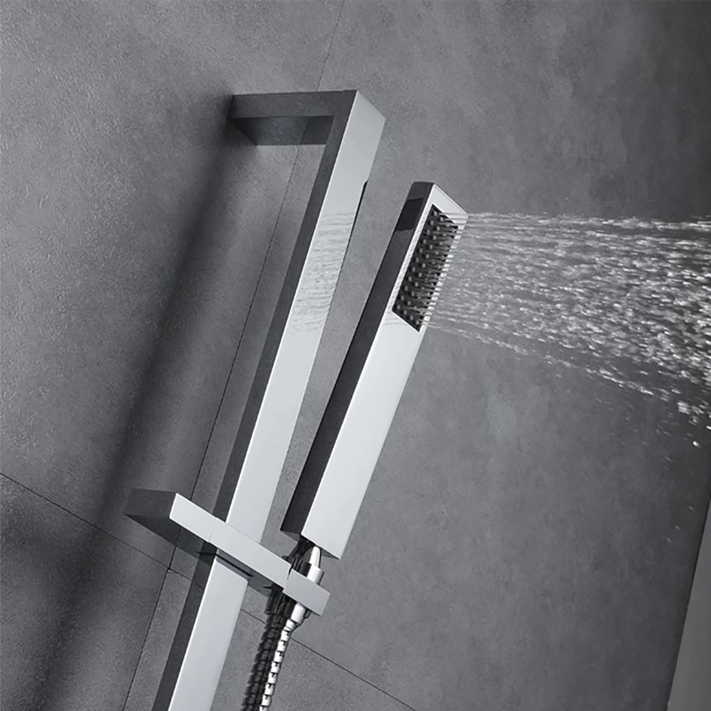 6 Functions Modern Thermostatic Massage Shower System Remote Controlled LED in Chrome