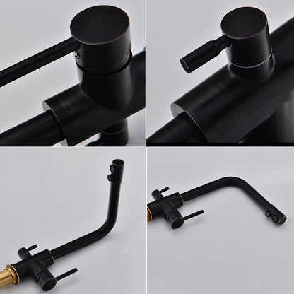 Stev Monobloc Dual Lever Kitchen Mixer Tap with Water Filtering in Antique Black