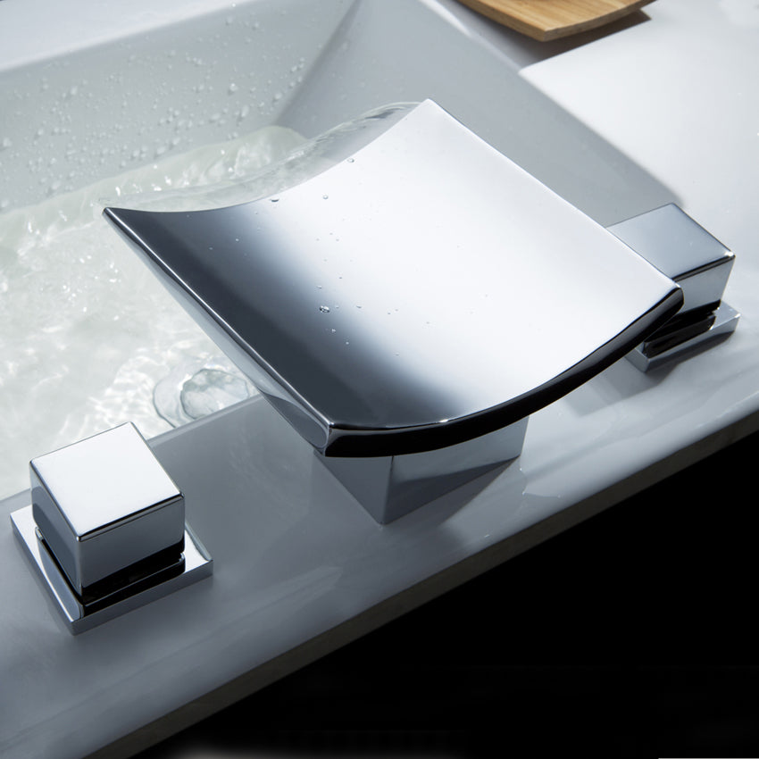 Grop Contemporary Waterfall Bathroom Faucet Chrome