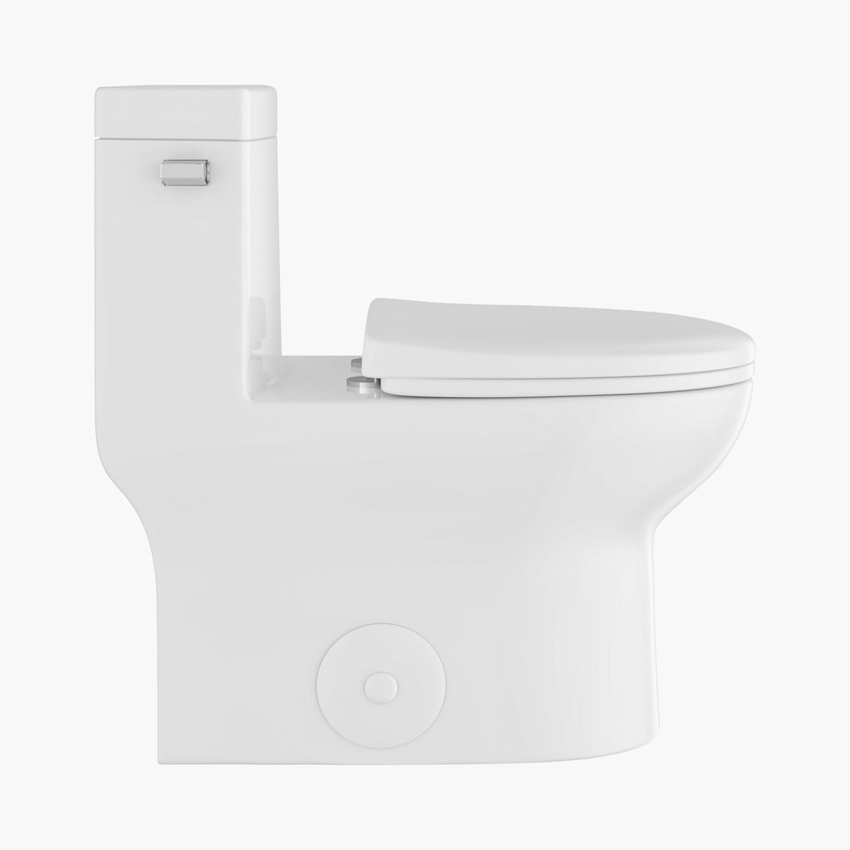 HOROW ST076W Single Flush One Piece Toilet – Fully Skirted, Compact Design