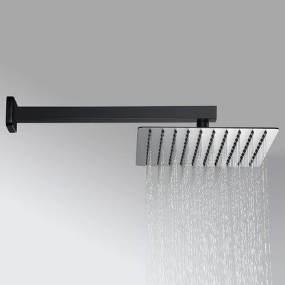 Modern 12" Wall Mounted Shower System with Handheld Shower Pressure Balance Valve