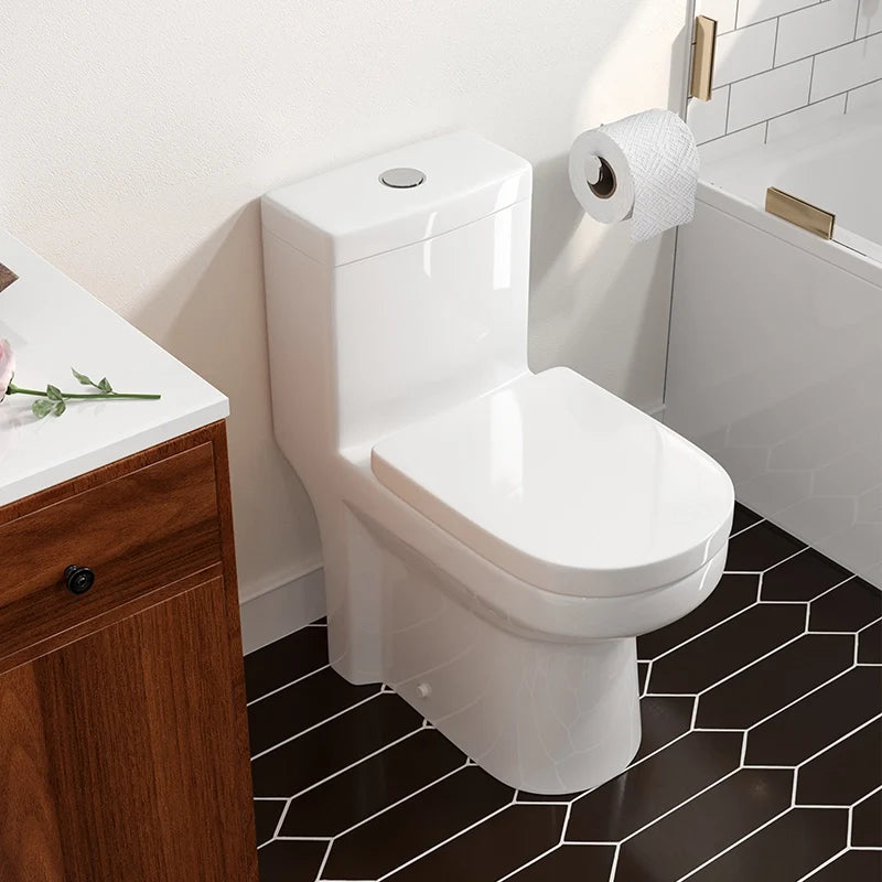 HOROW 8733S Compact One-Piece Toilet, 12-Inch Rough-In, Siphon Flush
