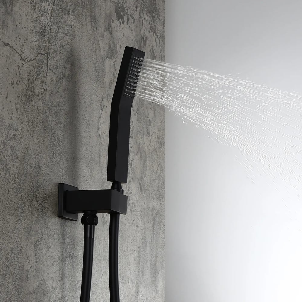 Modern 12" Wall Mounted Shower System with Handheld Shower Pressure Balance Valve