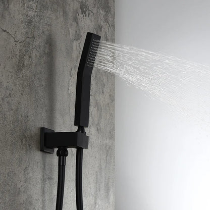 Modern 12" Wall Mounted Shower System with Handheld Shower Pressure Balance Valve