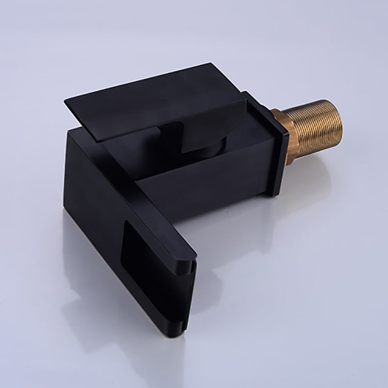 Jess Modern LED Waterfall Single Handle Brass Faucet Single Hole for Bathroom Sinks Black