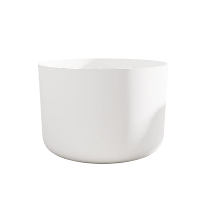 41" Japanese Modern Round  Freestanding Stone Soaking Bathtub White