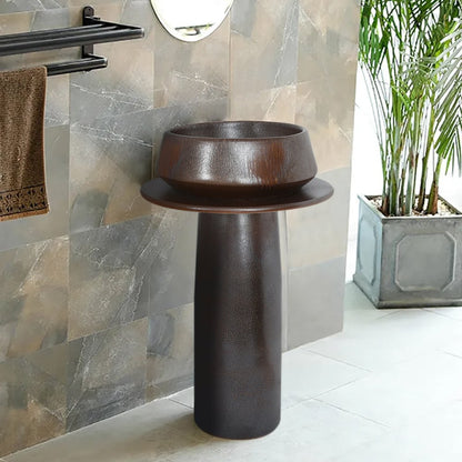 Vintage Retro Kaolin Clay Pedestal Sink Freestanding Bathroom Sink