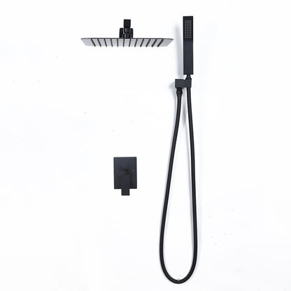Modern 12" Wall Mounted Shower System with Handheld Shower Pressure Balance Valve