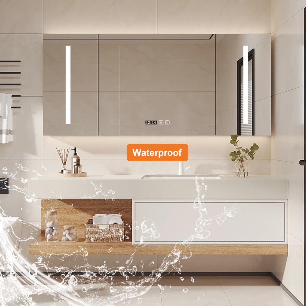 59" Floating Bathroom Vanity & LED Medicine Cabinet Set