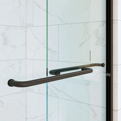 Frameless Sliding Shower Door 60 Inch Matte Black Shower Door Model BE6076-MB