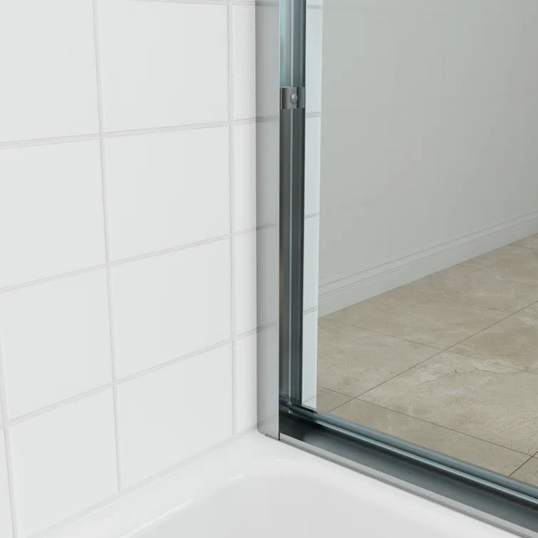 59 Inch Glass Shower Door Double Sliding Bathtub Door Model BE5956-CH