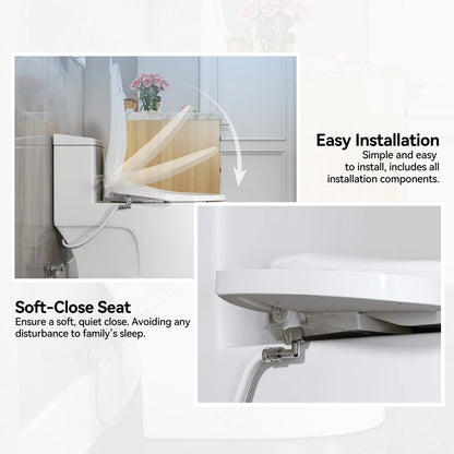 HOROW BT0338W Dual Flush One-Piece Toilet with Bidet Seat