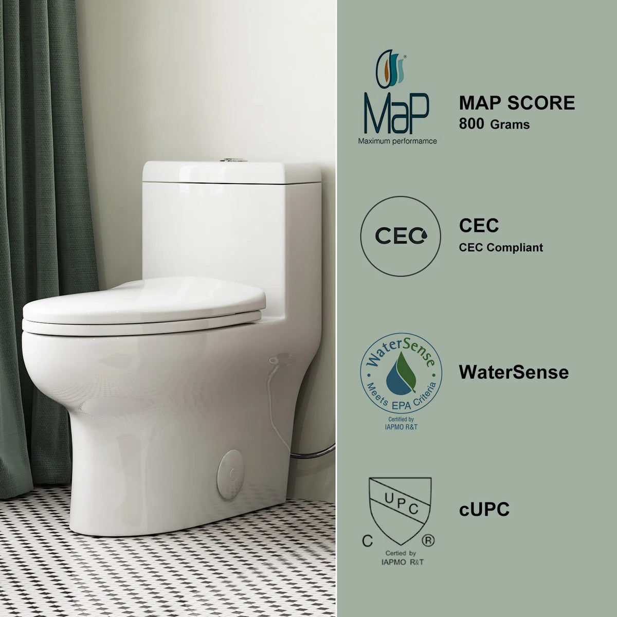 HOROW 76D 12-Inch Rough-In Dual Flush One-Piece Toilet with Quick-Release Seat
