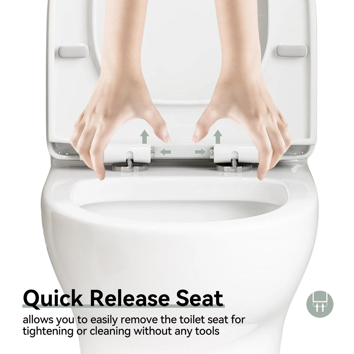 HOROW 76D 12-Inch Rough-In Dual Flush One-Piece Toilet with Quick-Release Seat