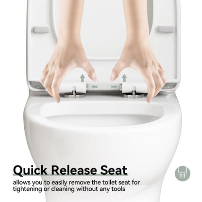 HOROW 76D 12-Inch Rough-In Dual Flush One-Piece Toilet with Quick-Release Seat