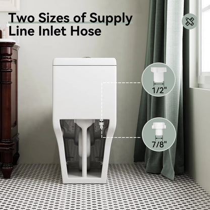 HOROW 76D 12-Inch Rough-In Dual Flush One-Piece Toilet with Quick-Release Seat