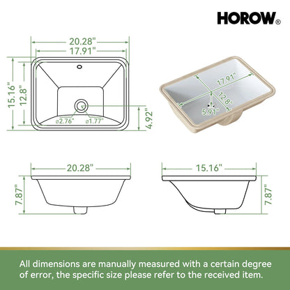 Rectangular Undermount Bathroom Sink 20 Inch Undermount Sink Model HWTP-S5138D