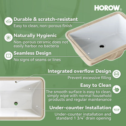 Rectangular Undermount Bathroom Sink 20 Inch Undermount Sink Model HWTP-S5138D