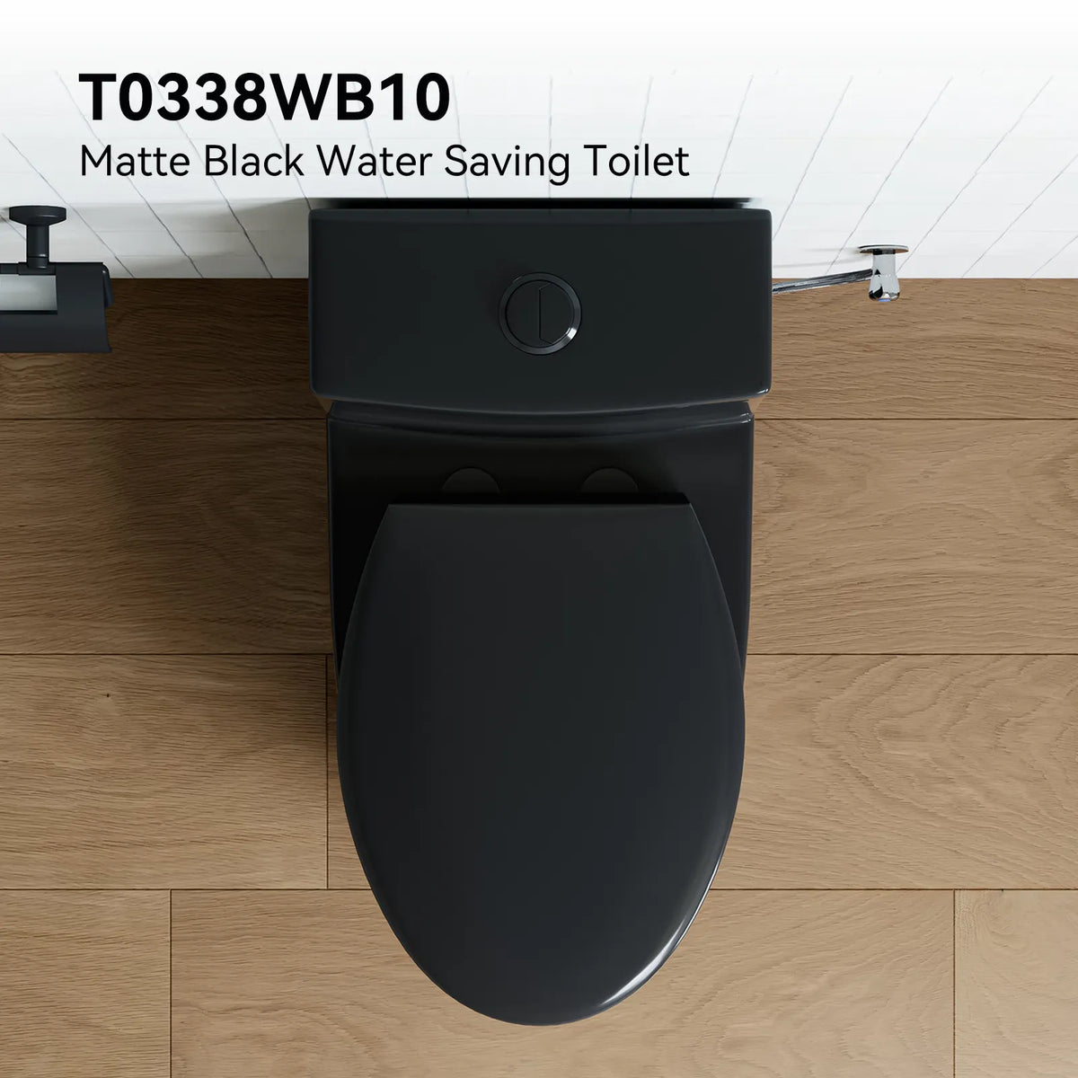 HOROW T0338B-10 10-Inch Rough-In Matte Black One-Piece Dual Flush Toilet, ADA Compliant