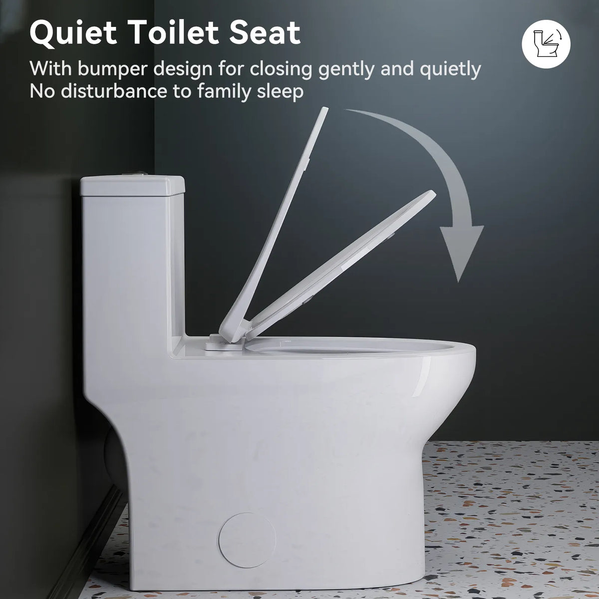 HOROW T0350W One-Piece Dual Flush Toilet, ADA-Height 17.3-Inch