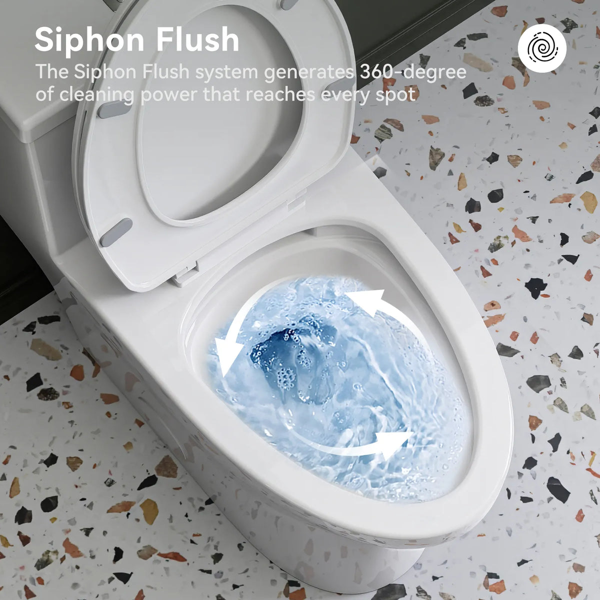 HOROW T0350W One-Piece Dual Flush Toilet, ADA-Height 17.3-Inch