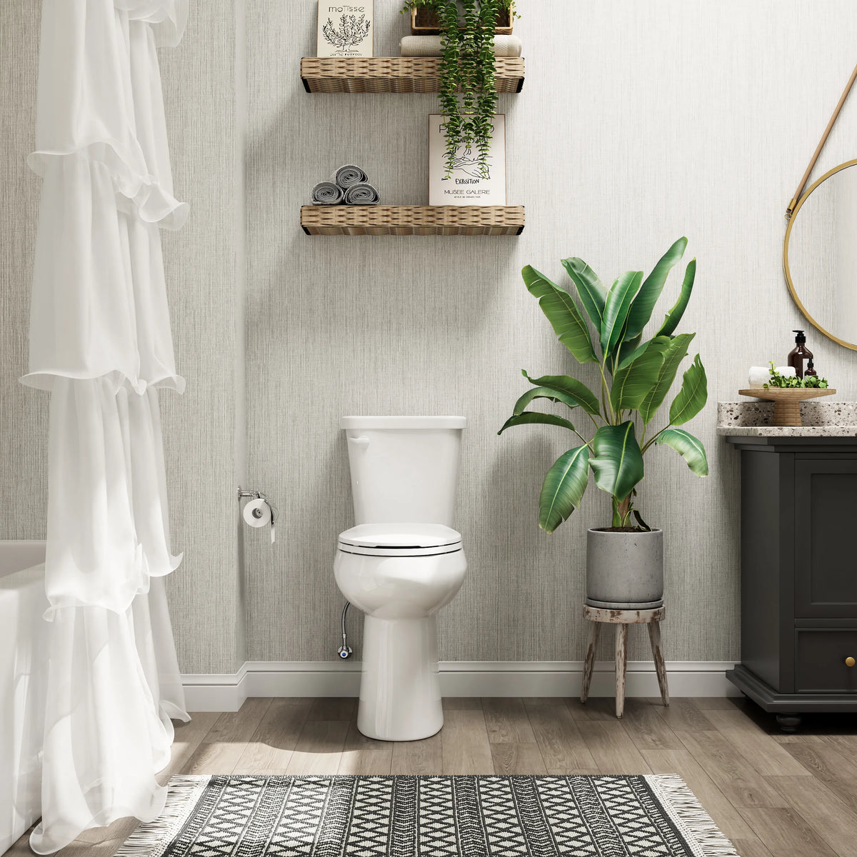 HOROW HWTT-E03S 2-Piece Toilet with 21" Comfort Height & Soft Close Seat