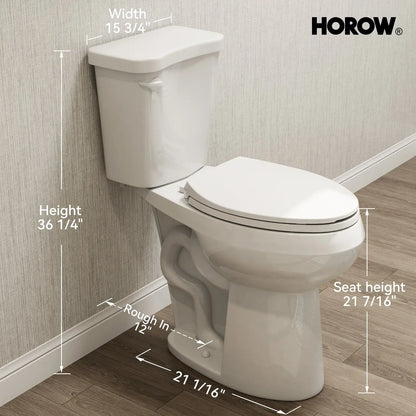 HOROW HWTT-E03S 2-Piece Toilet with 21" Comfort Height & Soft Close Seat