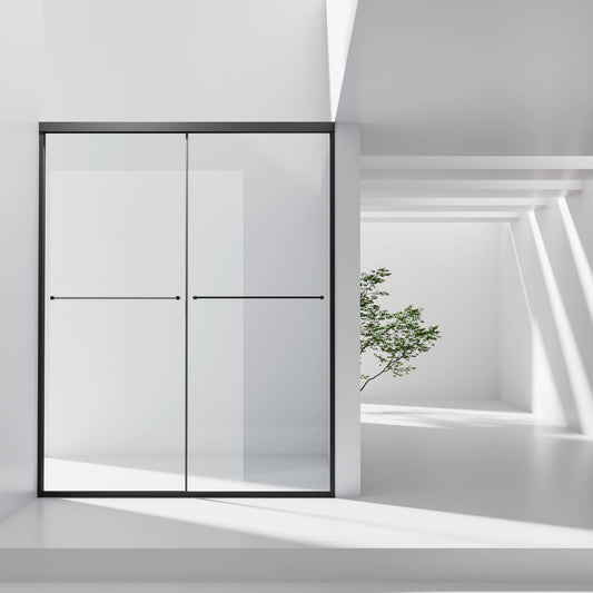K2-MB Black Ultra-Narrow Frame Shower Door with Magnetic Catch