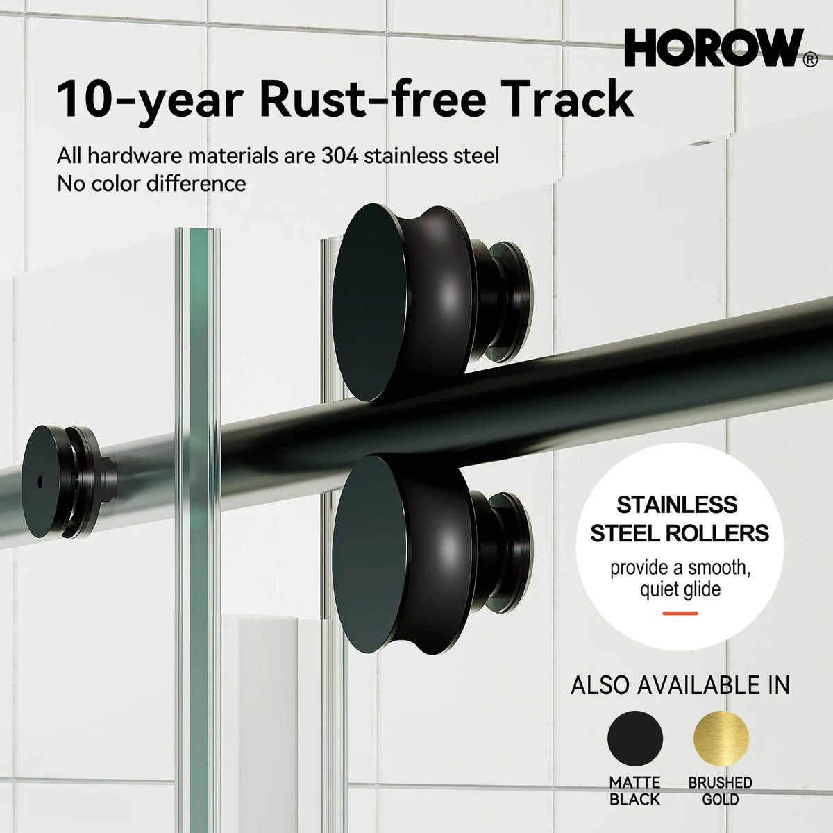 Black Sliding Shower Door 1200mm 8mm Glass Sliding Frameless Model MI6076-MB