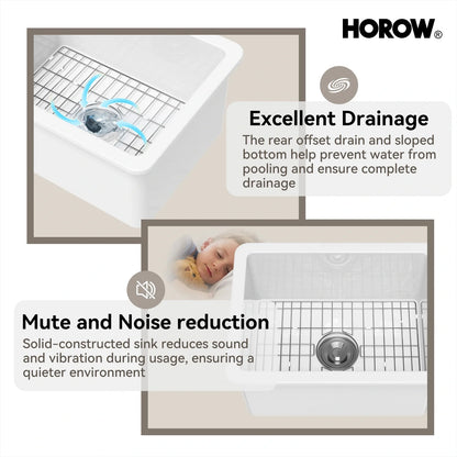 24 Inch Kitchen Sink with Dual Mount and Stain Resistant Model S2419W