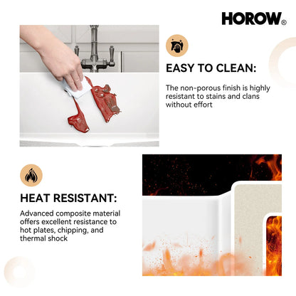27 Inch Dual Mount Kitchen Sink with Refractory Clay Model S2719W
