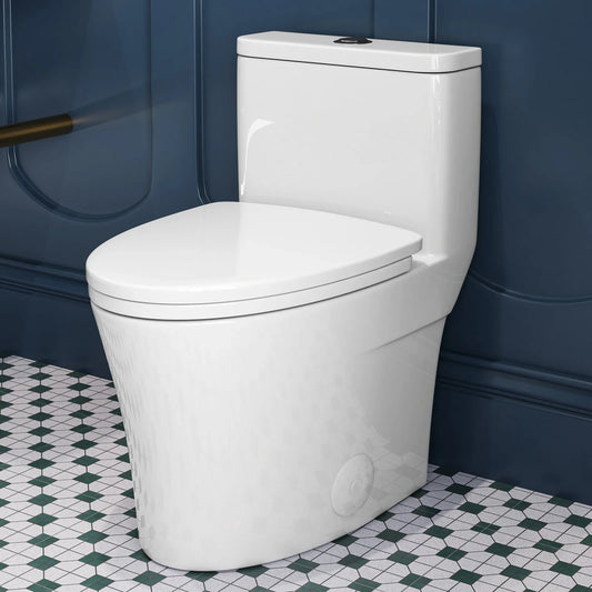 HOROW T0307W Standard Height One-Piece Skirted Toilet with Dual Flush