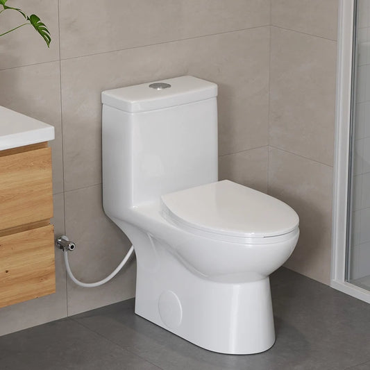 HOROW T0337W 12-Inch Rough-In One-Piece Toilet with Dual Flush