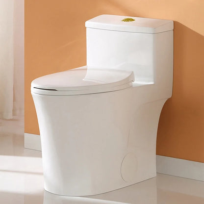 HOROW T0338W-G ADA One-Piece Dual Flush Toilet with Golden Button
