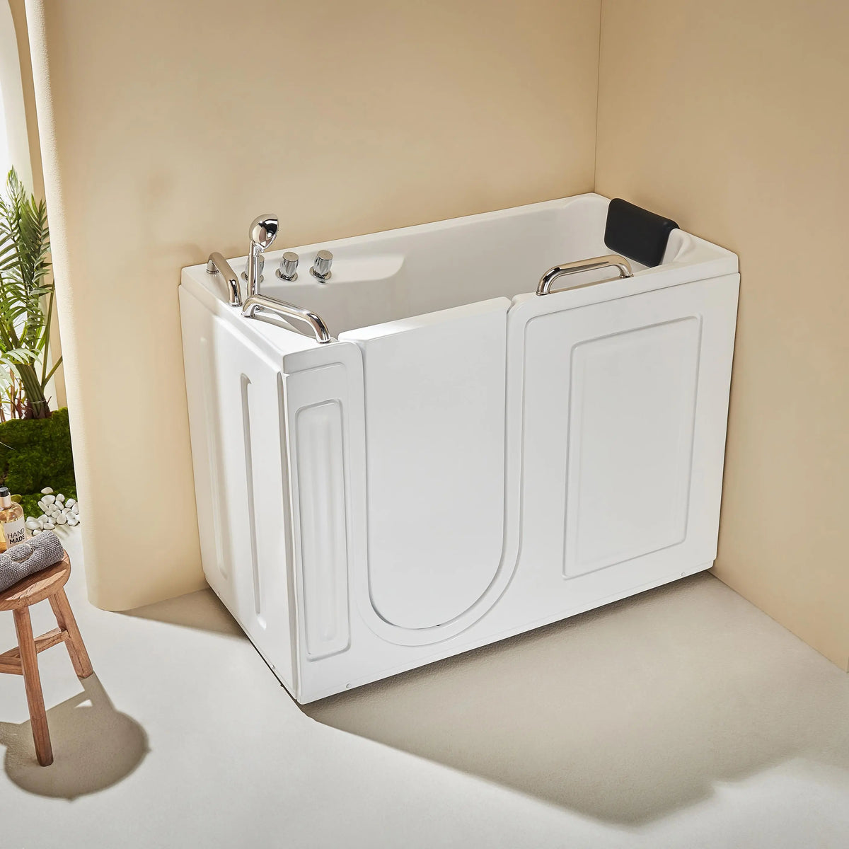WT52-L 52" Walk-In Tub with Shower, 18" ADA Seat & 3 Handles