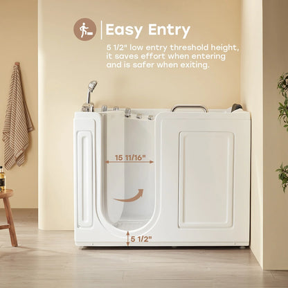 WT52-LE Walk-In Bathtub with Massage & Shower