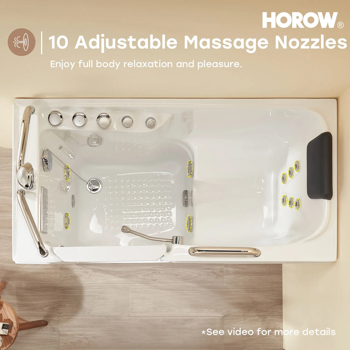 WT52-LE Walk-In Bathtub with Massage & Shower