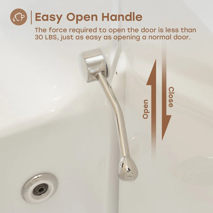 WT52-LE Walk-In Bathtub with Massage & Shower