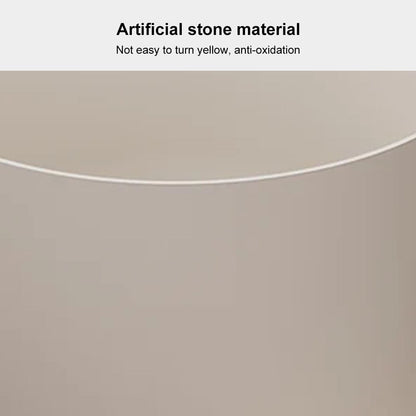 41" Japanese Modern Round  Freestanding Stone Soaking Bathtub White